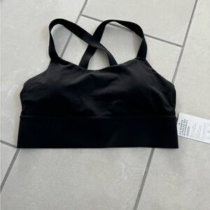 NWT Athleta black warrior long line sports bra size large